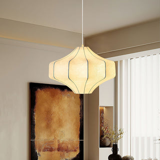 Silken Aura Silk Pendant Lamp-Neutral Decor