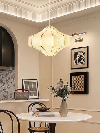 Silken Aura Silk Pendant Lamp-Neutral Decor