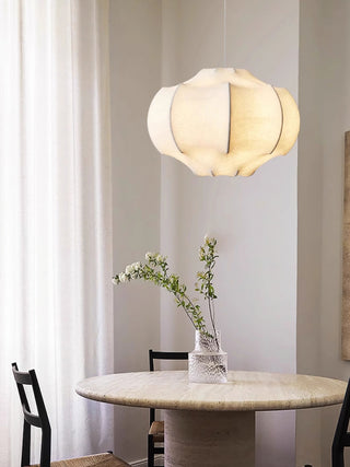 Silken Lotus Silk Pendant Lamp-Neutral Decor