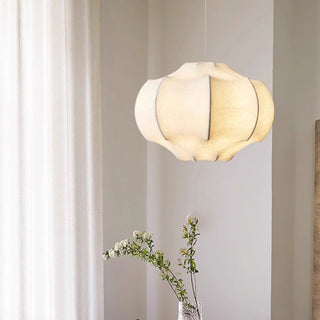 Silken Lotus Silk Pendant Lamp-Neutral Decor