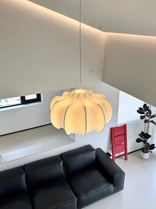 Silken Lotus Silk Pendant Lamp-Neutral Decor