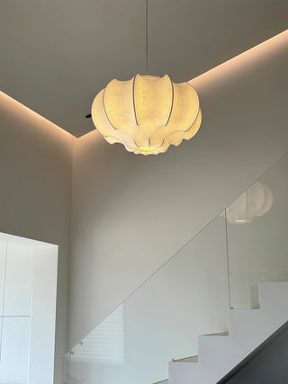 Silken Lotus Silk Pendant Lamp-Neutral Decor