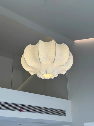 Silken Lotus Silk Pendant Lamp-Neutral Decor