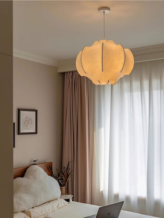 Silken Lotus Silk Pendant Lamp-Neutral Decor