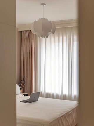 Silken Lotus Silk Pendant Lamp-Neutral Decor