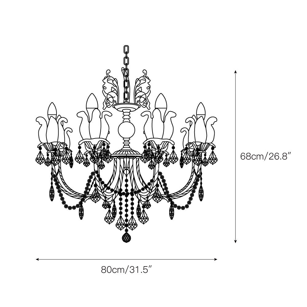 Evynyra Lustre postmoderne de luxe en laiton et cristal