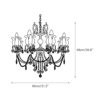 Evynyra Lustre postmoderne de luxe en laiton et cristal