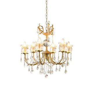 Evynyra Lustre postmoderne de luxe en laiton et cristal