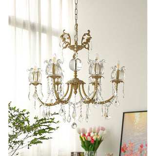 Evynyra Lustre postmoderne de luxe en laiton et cristal