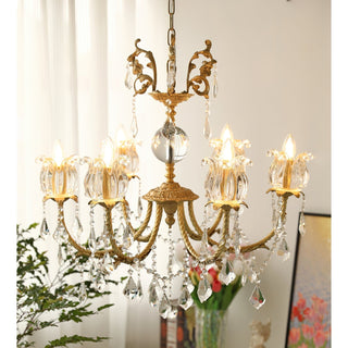 Evynyra Lustre postmoderne de luxe en laiton et cristal