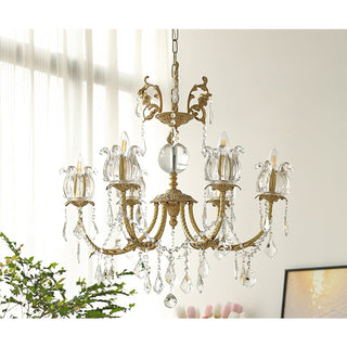 Evynyra Lustre postmoderne de luxe en laiton et cristal