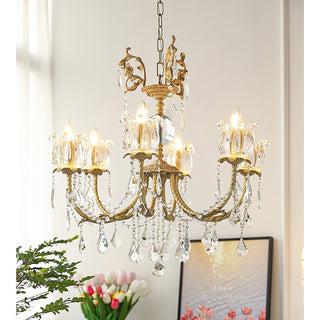 Evynyra Lustre postmoderne de luxe en laiton et cristal