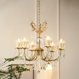 Evynyra Lustre postmoderne de luxe en laiton et cristal