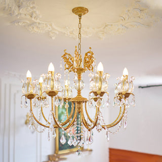 Evynyra Lustre postmoderne de luxe en laiton et cristal