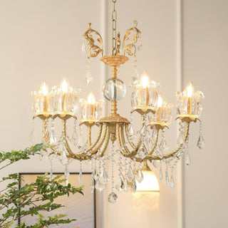 Evynyra Lustre postmoderne de luxe en laiton et cristal