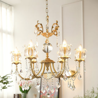 Evynyra Lustre postmoderne de luxe en laiton et cristal