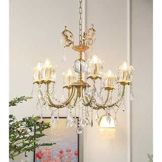 Evynyra Lustre postmoderne de luxe en laiton et cristal