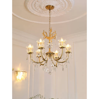Evynyra Lustre postmoderne de luxe en laiton et cristal