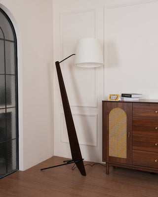 Vyran Lampadaire en Bois Et Tissu