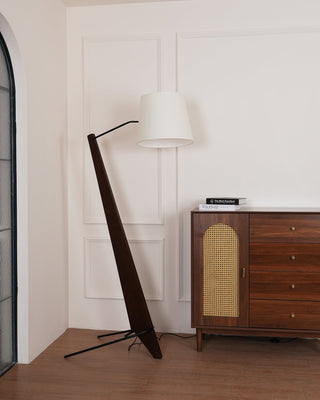 Vyran Lampadaire en Bois Et Tissu