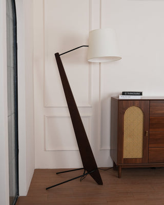 Vyran Lampadaire en Bois Et Tissu