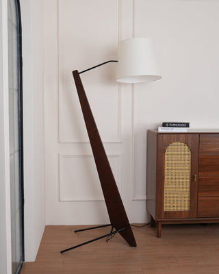 Vyran Lampadaire en Bois Et Tissu