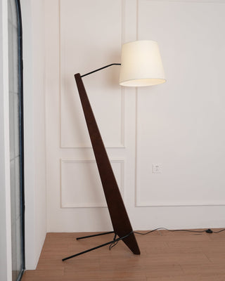 Vyran Lampadaire en Bois Et Tissu