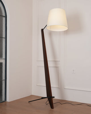 Vyran Lampadaire en Bois Et Tissu