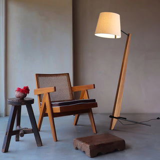 Vyran Lampadaire en Bois Et Tissu