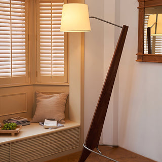 Vyran Lampadaire en Bois Et Tissu