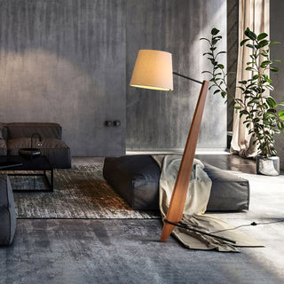 Vyran Lampadaire en Bois Et Tissu
