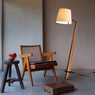 Vyran Lampadaire en Bois Et Tissu