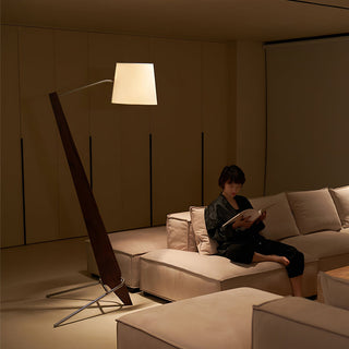 Vyran Lampadaire en Bois Et Tissu