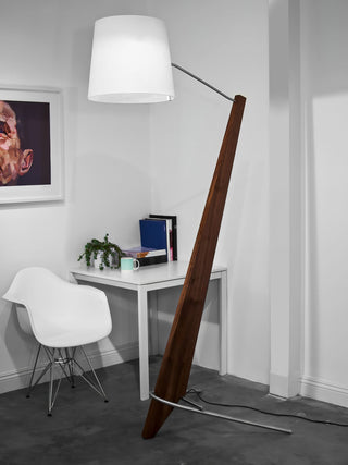 Vyran Lampadaire en Bois Et Tissu