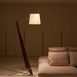 Vyran Lampadaire en Bois Et Tissu