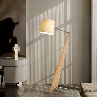 Vyran Lampadaire en Bois Et Tissu