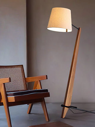 Vyran Lampadaire en Bois Et Tissu