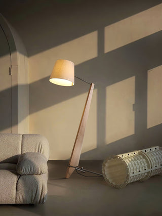 Vyran Lampadaire en Bois Et Tissu
