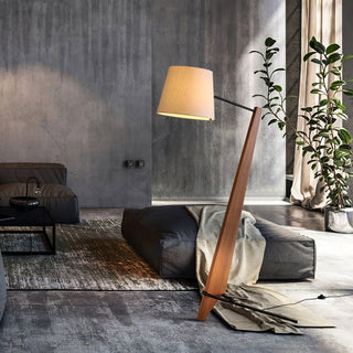 Vyran Lampadaire en Bois Et Tissu