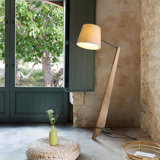 Vyran Lampadaire en Bois Et Tissu