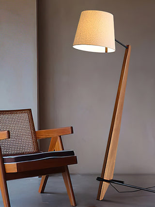 Vyran Lampadaire en Bois Et Tissu