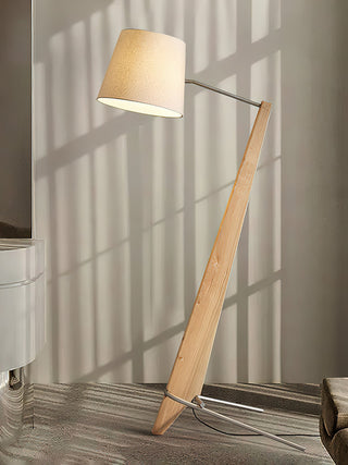 Vyran Lampadaire en Bois Et Tissu