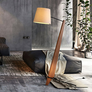 Vyran Lampadaire en Bois Et Tissu