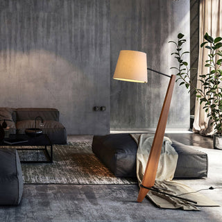 Vyran Lampadaire en Bois Et Tissu