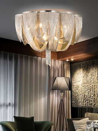 Chain Tassel Ceiling Light-Neutral Decor
