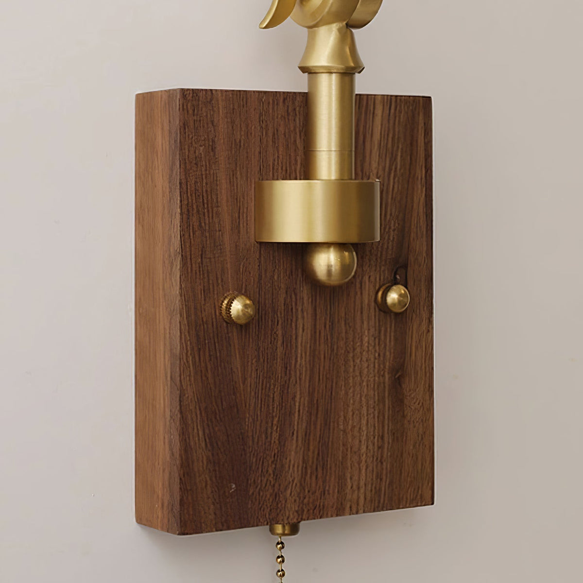 Wall Lamp Adjustable Arm Pleated Shade Walnut Base Vintage Task-Neutral Decor