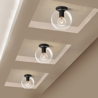 Solara Lumière de Plafond Conique en Verre et Laiton Industrielle