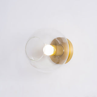 Solara Lumière de Plafond Conique en Verre et Laiton Industrielle