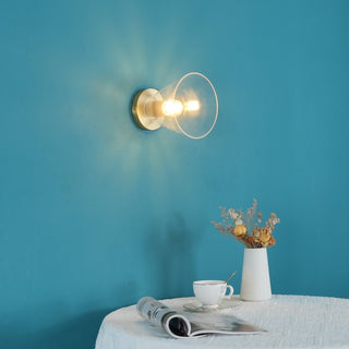 Solara Lumière de Plafond Conique en Verre et Laiton Industrielle