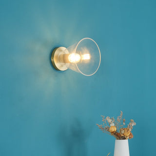 Solara Lumière de Plafond Conique en Verre et Laiton Industrielle